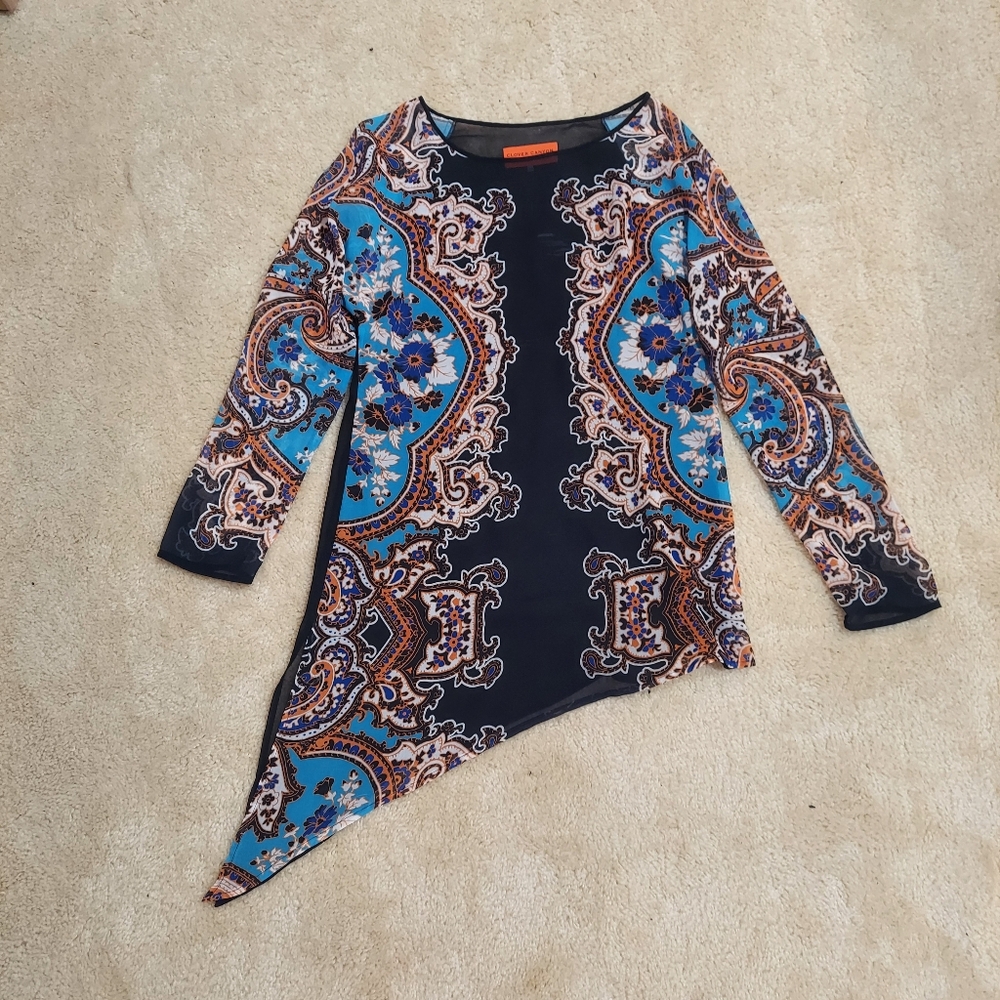 Clover canyon mesh tunic long sleeve top